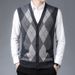 Men's Wool Blend V-Neck Sleeveless Vest - Stylish & Versatile Knit Cardigan For Casual & Smart Wear_viptrois.com