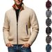 Autumn And Winter European Size Long Sleeved Stand Collar Zipper Cardigan Sweater Men's Plus Velvet Warm Sweater Men's Jacket_viptrois.com