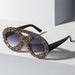 New Cross Border Double Beam Large Frame Round Sunglasses Luxury Full Diamond Personality Retro Catwalk Contrast Color Sunglasses Female Party_viptrois.com
