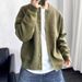 Korean-Style Zip Cardigan – Oversized British-Inspired Knit Sweater (M-3XL, Black/Green/Beige)_viptrois.com
