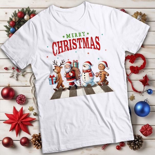 Mens And Womens Santa Reindeer Snowman Merry Christmas T-Shirt Mens Womens Tees Top Tee #MC_viptrois.com