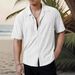 Cross-border Foreign Trade Men's Casual Button-sleeve Shirt Top_viptrois.com