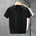 Men's Short Sleeved Polo Shirt Summer Thin Knitted Collared T-Shirt High End Casual Textured Breathable Polo Top_viptrois.com