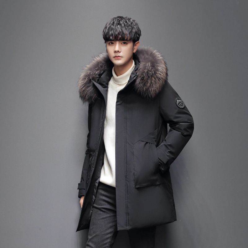 Men's Down Jacket Winter Hooded Coat Thickened Warm Light Business Tooling Jacket_viptrois.com