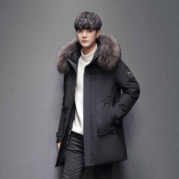 Men's Down Jacket Winter Hooded Coat Thickened Warm Light Business Tooling Jacket_viptrois.com