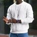 Men's Waffle Knit Sweater - Breathable Poly-Cotton Pullover With Relaxed Fit (Black/Beige/White/Gray/Blue, S-XXXL)_viptrois.com