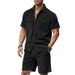 Men's Clothing Men's Suit New Corduroy Shirt Shorts Two Piece Suit Leisure Trend_viptrois.com