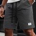 Men's Clothing Men's Summer Sports Casual Mid Length Striped Shorts Breathable Loose Fit Five Point Beach Pants Trendy Style_viptrois.com