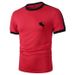 Men’s Stretch-Fit Graphic Print T-Shirt – Breathable Short-Sleeve Slim Fit Tee For Streetwear & Gym (S-XXL, Red)_viptrois.com