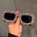European And American Personality Rectangular Frame Sunglasses Luxury Diamond Studded Square Sunglasses For Men And Women Trendy High End Sunglasses_viptrois.com