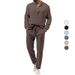 Men's Clothing Solid Color Casual T Shirt Long Sleeved Shirt Trousers Suit_viptrois.com