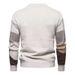 Men's Clothing New Foreign Trade Cross Border Men's Color Matching Round Neck Sweater Retro Twisted Flower Autumn And Winter Warm Knitted Pullover_viptrois.com