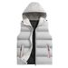 Men's Hooded Vest Jacket For Autumn Winter, Casual Sleeveless Zip-Up Waistcoat, Lightweight Sports Outerwear Side Pockets Polyester Blend (Black_viptrois.com