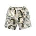 Men's Summer Floral Print Loose Fit Wide Leg Shorts Ice Silk Quick Drying Casual Trendy Five Point Pants_viptrois.com
