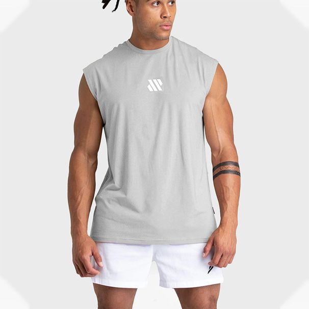 Men's Clothing Wide Shoulder Sleeveless T Shirt Sports Vest Fitness Clothes Training Brothers Show Muscle Loose Waistcoat_viptrois.com