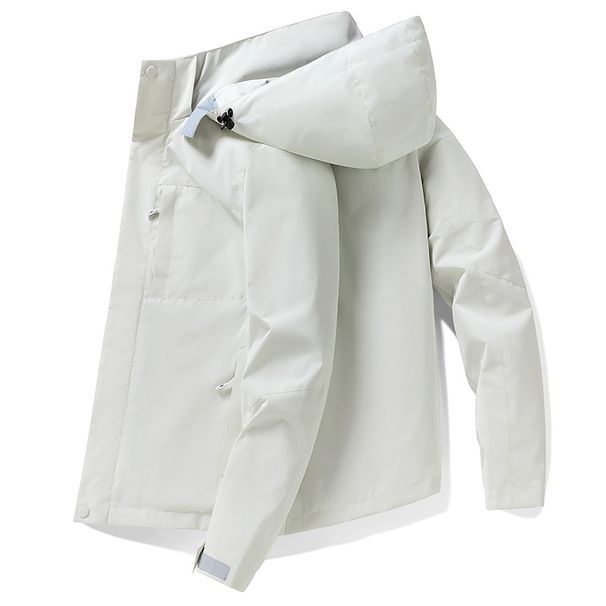 2025 New Standing Collar Men's Spring Hooded Trendy Casual Autumn And Winter Jacket Workwear Comfortable Wear_viptrois.com