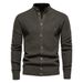 Top High Quality New Men's Sweater Autumn And Winter Men's Sweater Knitted Sweater Cardigan Green_viptrois.com