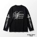 Y2k Gothic Punk Letter Print Waffle Knit Long Sleeve T-Shirt, Men's Streetwear Dark Aesthetic Tops Versatile Dark Aesthetic_viptrois.com