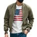 Men's Casual Retro Suede Zip Jacket - Lightweight Spring/Fall Outerwear With Stand Collar & Side Pockets (Black, Army Green, Navy, Misty Blue, Brown)_viptrois.com