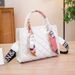 Women's New Fashion Quilted Shoulder Bag - Casual Square Crossbody Purse With Floral Embroidery & Letter Print Strap_viptrois.com