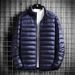 Pure 2025 Winter New Lightweight Short Fashion Casual Down Cotton Jacket Slim Fit Portable Warm Men's Hooded Outerwear_viptrois.com