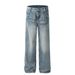 Men's Clothing Washed Straight Wide Leg Drape Trendy High Street Mopping Pants_viptrois.com
