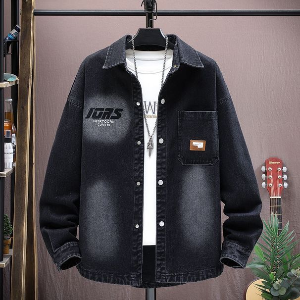 Men's Spring Autumn Casual Hooded Cowboy Jacket, New Handsome, Student And Youth, Loose Trendy Top_viptrois.com