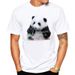 Unbeatable Quality 2024 Panda Flower Pattern Printed Men's T-shirt Loose Short Sleeve_viptrois.com