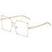 Oversized Square Frame Sunglasses - Rivet Detailing With Chain Temples For Street Style Photography_viptrois.com