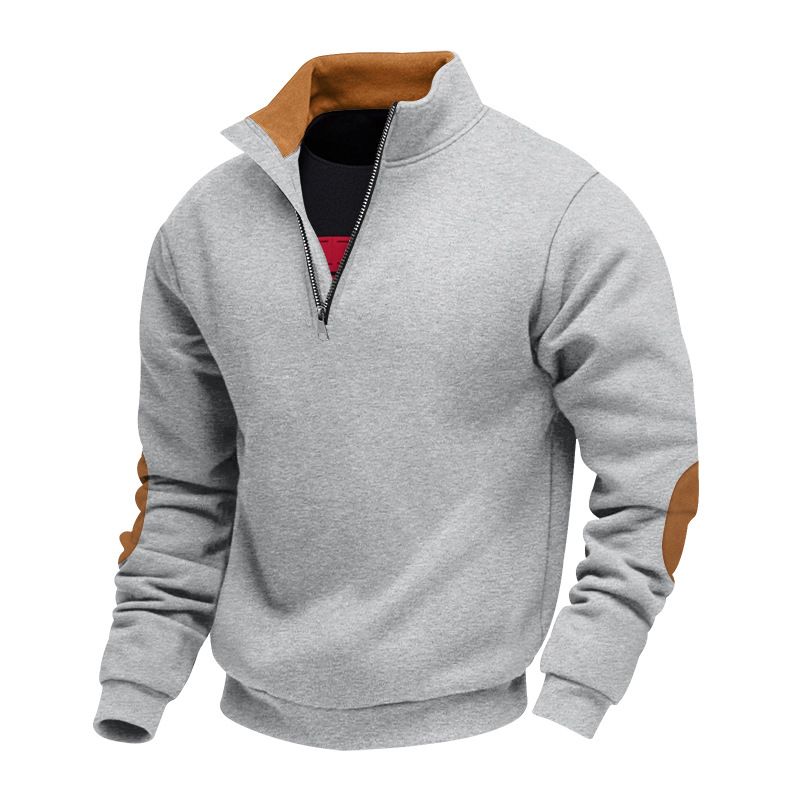 Men's Clothing Hot Selling Autumn New Men's Casual Pullover Zipper Sweatshirt Henry Collar American Jacket Men_viptrois.com