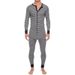Man's clothing Striped jumpsuit tight-fitting one-piece pajamas long-sleeved loungewear_viptrois.com