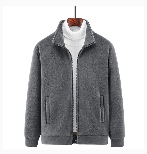 Men's clothing polar fleece thickened warm suit loose collar comfortable coat fashion casual set_viptrois.com