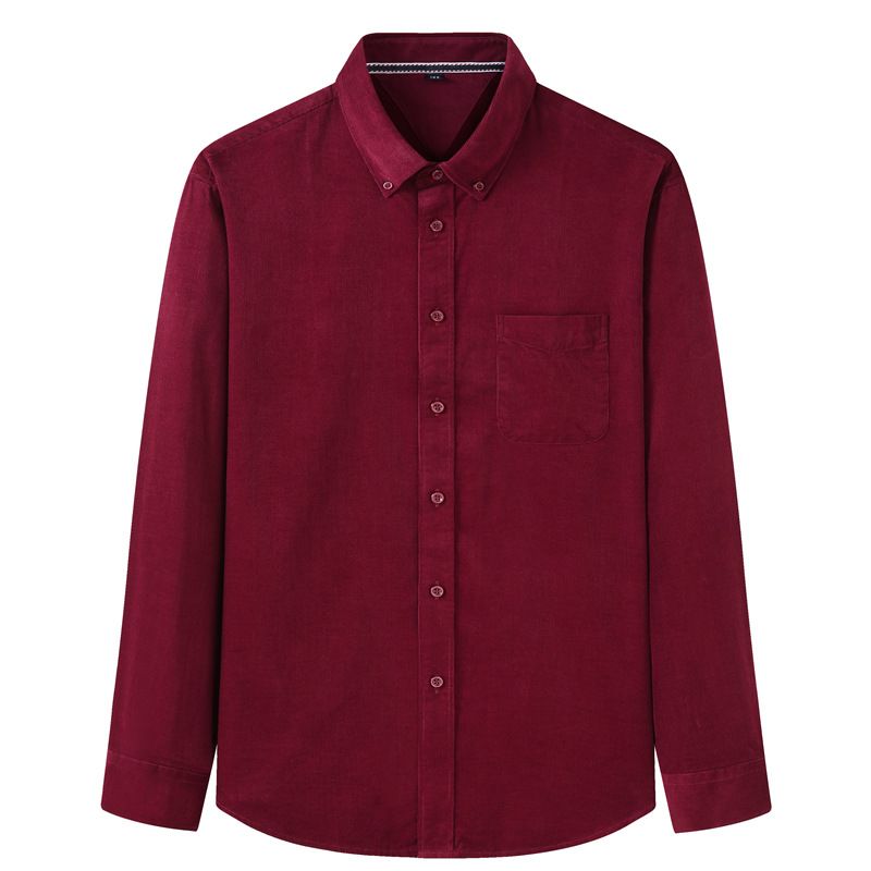 Men's Clothing Plus Size Long Sleeve Shirt Men's Casual Loose Fashion Corduroy Large Size Plus Size Men's Long Sleeve Shirt Fat_viptrois.com