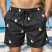 Men’s Quick-Dry Swim Trunks With Lining – Lightweight Beach Shorts, UPF Protection, 4-Inch Inseam (Black/Blue/White Duck Print, S-XXL)_viptrois.com