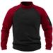 Loom Loom Manufacturer Cross-Border European American Stand Collar Sweatshirt Spring And Autumn Loose Double Sleeve Color Block_viptrois.com