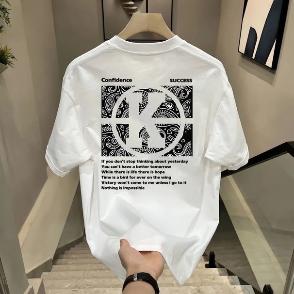 Cotton Short T-shirt Loose And Trendy Half Sleeved Casual Korean Version Versatile Men's Breathable Round Neck Base_viptrois.com
