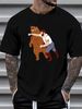 HOT SALE!! A Grizzly Bear T-Shirt Grizzly Bear Cool Shirt Man Punching Bear Tee Versatile Summer Top For Everyday Wear Unisex Stylish Breathable_viptrois.com