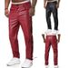 Men's Clothing leather pants men's straight pants large size men's pu leather pants motorcycle trousers_viptrois.com