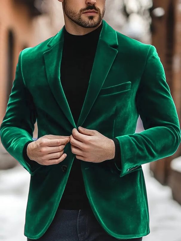 Loom Cross-Border Foreign Trade European And American Velvet Jacket Men's Wedding Slim Fit Banquet Formal Suit Wholesale_viptrois.com