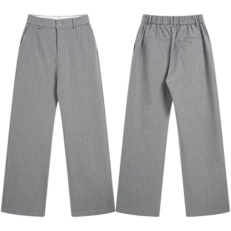 Men's Wide-Leg Wool-Blend Trousers – Relaxed Fit Straight Cut Dress Pants For Fall & Winter Commuting_viptrois.com