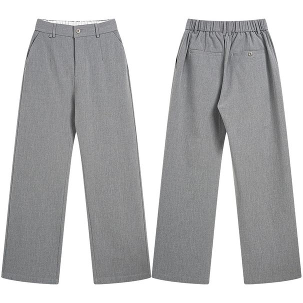 Men's Wide-Leg Wool-Blend Trousers – Relaxed Fit Straight Cut Dress Pants For Fall & Winter Commuting_viptrois.com