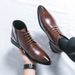 Men's Pointed Toe Chelsea Boots - High Shine Leather Ankle Boots With Side Zipper For Business & Formal Wear (Brown/Black)_viptrois.com