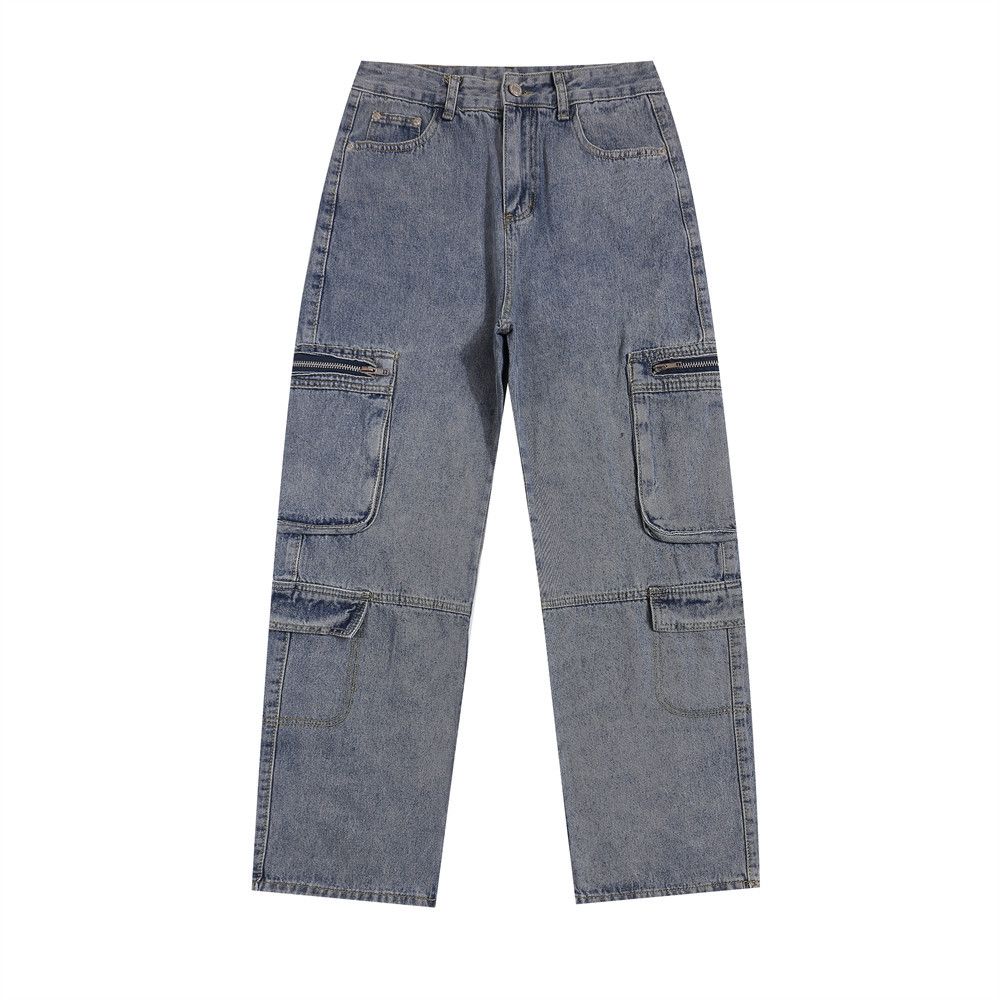 Men's Clothing High Street Cargo Denim Trousers_viptrois.com