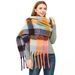 Unisex Autumn-winter thickened loop yarn coarse fringe colorful plaid braid scarf women's shawl_viptrois.com