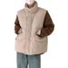Men's Clothing Waffle Corduroy Cotton Vest Men's Winter Thickened Stand Collar Cotton Vest Jacket Atmosphere Casual Layered Top_viptrois.com