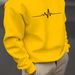 Unisex ECG Heartbeat Print Hoodie – Regular Fit (S-XXL, 96% Polyester, 350-400gsm, Graphic Pullover For Streetwear & Casual Wear)_viptrois.com