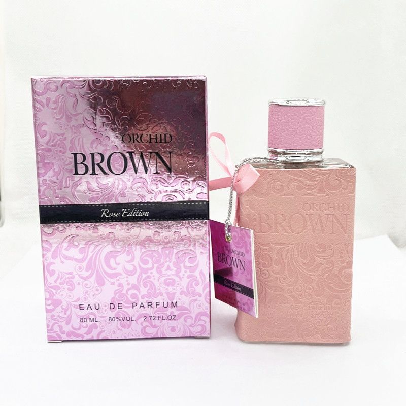New Hot ORCHID BROWN Pink Leather Case Women's Middle East Arab Perfume Flower Tone 100ml_viptrois.com
