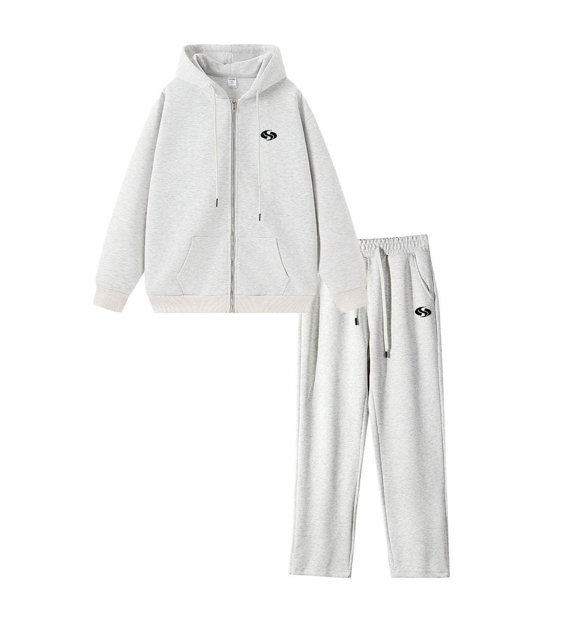 Men's Clothing Quality 400G Heavy Cardigan Suit Embroidered S American Couple Double Pull Trendy Brand Hooded Suit_viptrois.com