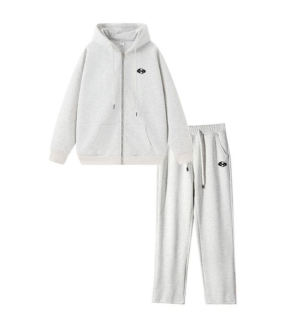 Men's Clothing Quality 400G Heavy Cardigan Suit Embroidered S American Couple Double Pull Trendy Brand Hooded Suit_viptrois.com