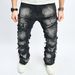 Men's Clothing Slim Fit Bootcut Trousers Men's Hip Hop High Street Men's Jeans_viptrois.com